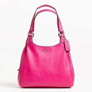 Coach Ashley leather hobo purse in Fuchsia